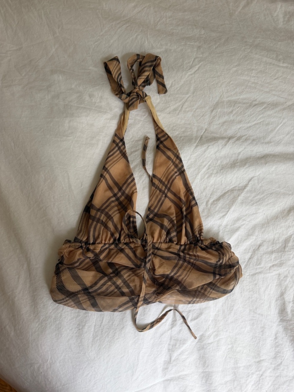 I AM GIA - Carmel Plaid Bralette Top